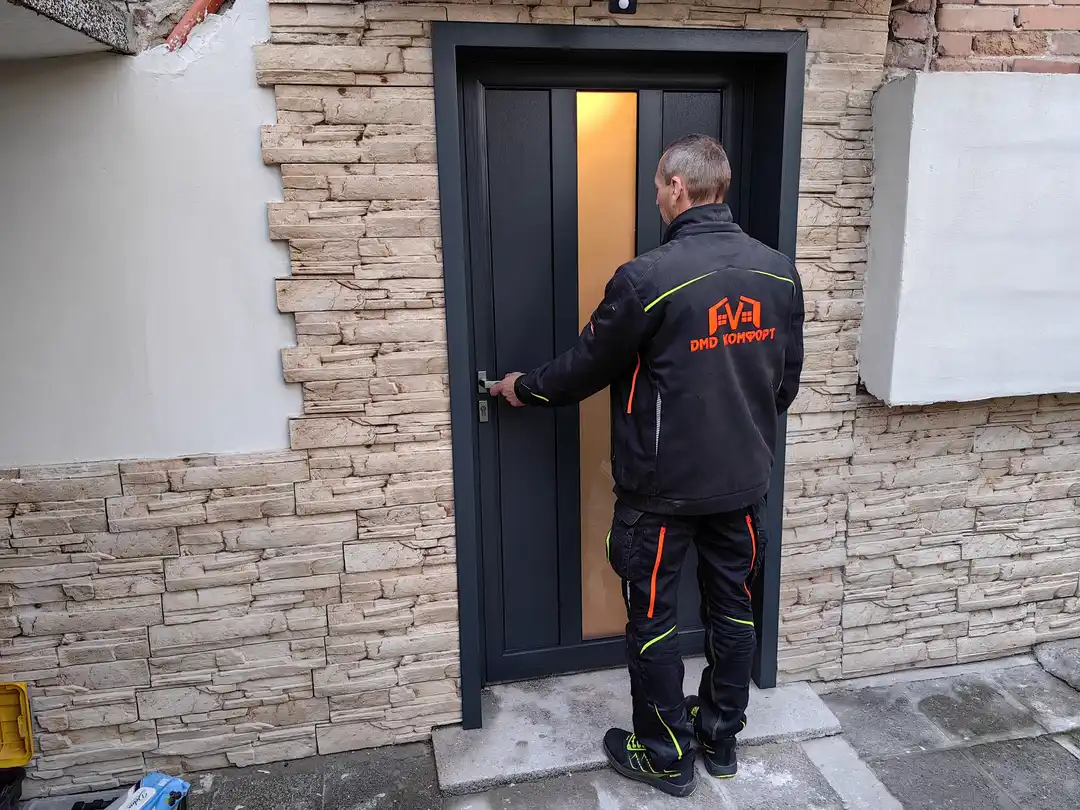 Обект Стамболийски 34, Входна Врата, Термоалуминий, Антрацит, Обръщане с первази — снимка 10