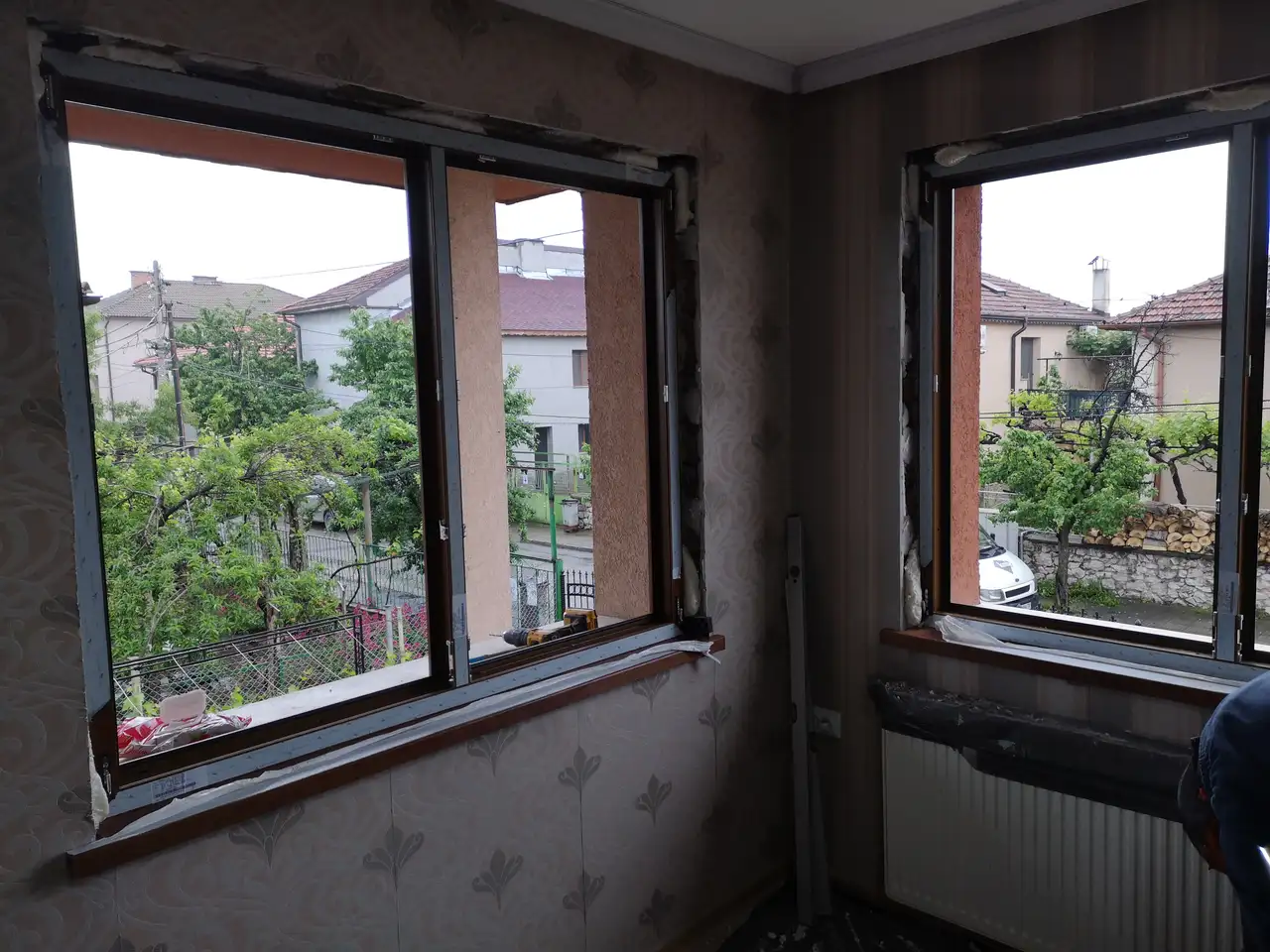 Обект Стамболийски 45, Смяна на дограма, Входна врата от Термоалуминий, Обръщане с первази, Кьомерлинг 76, Троен ст-ет, ПВЦ Дистанционери — снимка 37